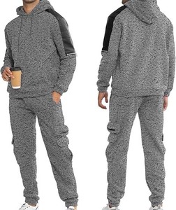 ชุดวอร์มวิ่งของผู้ชาย OEM ชุดออกกำลังกายแบบแห้งเร็วมีฮู้ดคอเสื้อและคุณสมบัติความเป็นแม่ผ้าฝ้าย100% สำหรับฤดูหนาว - Product Image 3