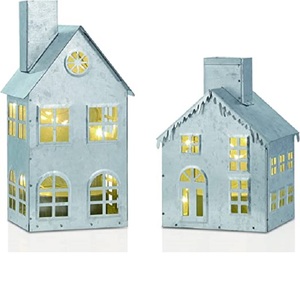 Ensemble de 3 lanternes en métal galvanisé pour maison de rue, meilleure qualité, Multi Design, décoration de maison, de ferme, pour noël - Product Image 3