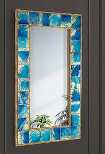 Miroir en mosaïque de carreaux bleus : Décoration d'intérieur bohème - Product Image 3