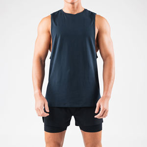 <b>Men's</b> High Quality Gym <b>Vest</b> Top Custom Logo Muscle Fit <b>Ribbed</b> <b>Vests</b> Breathable Tank Top - Product Image 6