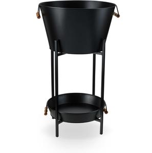 Virgin Craft grand acier galvanisé noir écologique 5L boisson fête baignoire poignées support en fer | Refroidisseur de boissons en métal en gros - Product Image 5