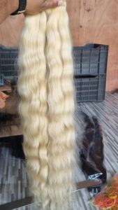 Cheveux tissés de bonne qualité, cheveux blonds, cheveux humains, produits capillaires, extensions de cheveux, cheveux blonds indiens, cheveux blonds soyeux - Product Image 2