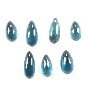 蓝绿色蓝晶石梨凸圆形宝石批发蓝晶石抛光宝石用于珠宝制造批量供应