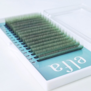 Fábrica especializada en la producción de extensiones de pestañas verdes degradadas de alta calidad D 0,10 Mix 8-15 con CC Curl - Product Image 6