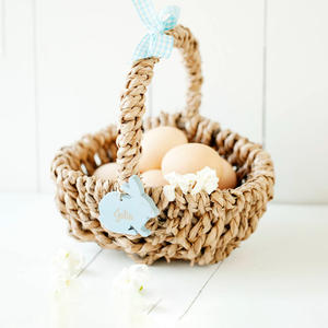 ตะกร้ากระต่ายลายหญ้าทะเลสำหรับวันหยุดเทศกาลอีสเตอร์ตะกร้างานฝีมือ - Product Image 3