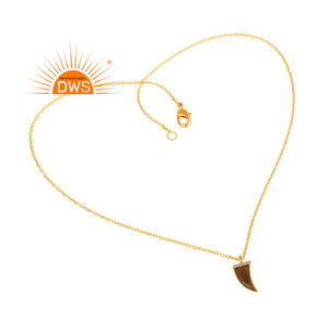 สร้อยคอจี้อัญมณีควอตซ์ธรรมชาติชุบทอง18K สำหรับผู้หญิง - Product Image 1