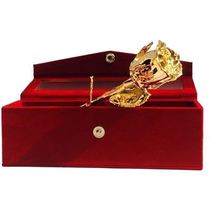 Rose véritable plaquée or 24 carats, roses dorées trempées à la main, cadeaux romantiques pour femmes pour un anniversaire, un anniversaire de mariage, la fête des mères, meilleur prix - Product Image 3