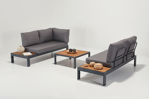 Conjunto de Muebles de Esquina para Exteriores SIENA Verona, Desmontable, Moderno, Resistente, de 4 Plazas, con Estructura de Aluminio, Tela de Olefina Resistente al Agua y Protección UV - Product Image 3