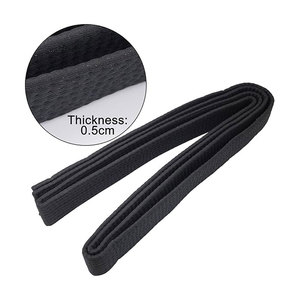 เข็มขัดคาราเต้สายหนา8เส้นกว้าง4ซม. สีทึบทนทานเข็มขัดเทควันโดศิลปะการต่อสู้ - Product Image 4