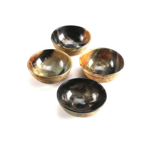 Bol à salade et à fruits vintage en corne de buffle sculptée, vaisselle indienne en corne, idéal pour les cadeaux d'affaires - Product Image 5