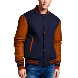 Veste universitaire d'inspiration vintage pour hommes veste d'hiver manches contrastées tendance rétro tous les jours coupe intelligente Style doux - Product Image 6
