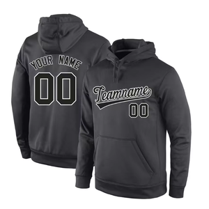 Sudadera con capucha de hockey sobre hielo personalizada al por mayor, sudadera blanca de manga larga con capucha de poliéster para hombre, dobladillo elástico para todas las estaciones, alta calidad - Product Image 1