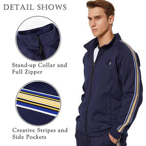 Survêtement pour homme avec logo et design personnalisés, manches longues, service OEM, prix de gros, vêtements décontractés, fermeture éclair, couleur unie, 2026 - Product Image 2