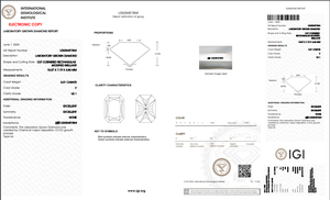 3.01 ct Radiant Cut Lab-Grown Diamond IGI Certified F Color VS1 Clarity Lab-Stone - Product Image 5