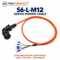 Câble d'alimentation servo PAICONNECT S6-L-M12 compatible Inovance pour moteur ISMH3 2,9 kW, longueur personnalisée, remplacement et maintenance