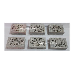 Joyero de forma Rectangular tallado de esteatita, producto hecho a mano, buena calidad de exportación para regalo de Festival al precio más bajo - Product Image 1