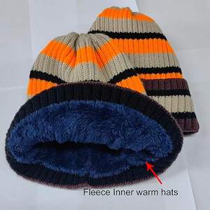 Gorros rusos de moda para hombre, gorro de cubo cálido para Otoño e Invierno para mujer, gorros acanalados a cuadros, gorro con puños de punto forrado de estilo coreano - Product Image 3