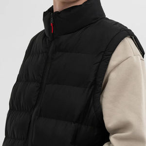 Chaleco de burbujas transpirable impermeable con cuello levantado de lona ligera personalizada de talla grande para hombre de invierno - Product Image 5