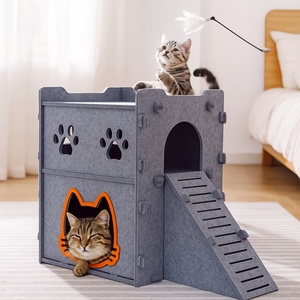 Tunnel pour chat hexagonal multifonctionnel, lit, griffoir, laine, jeu et repos en intérieur, affûtage des griffes pour plusieurs chats de toutes tailles - Product Image 6