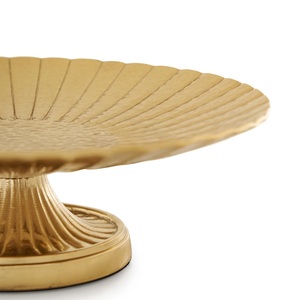 Tamaño personalizado y forma redonda de aluminio de color dorado con soporte de diseño simple Plato de oro y cuenco para servir - Product Image 2