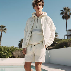 Costume de jogging ensemble court coupe-vent en nylon ensemble de shorts hommes imperméable deux pièces coupe-vent vêtements de rue ensembles de shorts de pluie hommes - Product Image 1