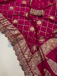 Diseñador indio más vendido glamuroso impresionante Sari Elegante ropa étnica más de moda exportación blusa Sexy Rosa Sari Indian Boutique - Product Image 2