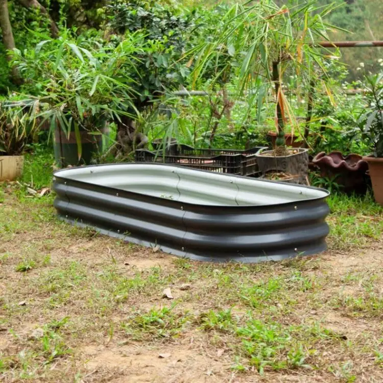 Высокий металлический модульный гофрированный комплект для садовой кровати 4N1-8 8 дюймов/цветочный горшок/плантатор