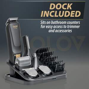 Kit de Aseo Masculino con Recortadora de Pelo de Acero Inoxidable, Depiladora Eléctrica para Nariz, Orejas y Cuerpo, Resistente al Agua IPX7 y Base de Carga USB - Product Image 5