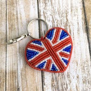 Llavero con cuentas amarillas y verdes, bordado con cuentas, hecho a mano, para usar en bolsos, coches y bicicletas. - Product Image 2