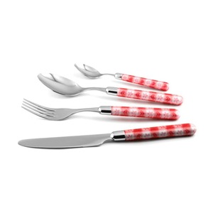 Juego de 4 cubiertos de acero inoxidable Ideal para cocina, Mesa para el hogar, uso en Hotel, cubiertos con acabado Chapado en Color plateado, Apto para lavavajillas - Product Image 3