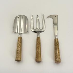 Women's Heavy Duty Stainless Steel <b>Gardening</b> <b>Set</b> with <b>Wood</b> Handle Pruning Fork Shovel Gloves Supplies in a Basket - Product Image 1