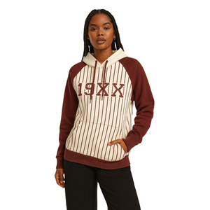 DST Delta corpo neutro Maroon Raglan gessati felpa con cappuccio in cotone greco confraternita abbigliamento anno fondazione HBCU Soror felpa con cappuccio - Product Image 1
