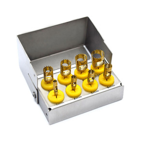 Kit de forets dentaires électriques 8 pièces pour implant, support de fraise revêtu de titane noir 500RPM certifié CE - Product Image 1