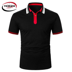 เสื้อยืดโปโลสำหรับผู้ชายเสื้อแขนสั้นระบายอากาศได้พิมพ์ลายสีล้วนเรียบง่ายสีพื้นสำหรับฤดูร้อน - Product Image 2