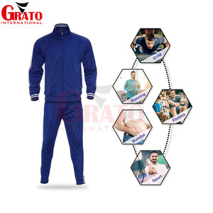 Ensemble de survêtement unisexe décontracté et confortable à fermeture éclair intégrale, 2 pièces, col montant, design athlétique, pour l'hiver, jogging, écologique, 100 % coton - Product Image 3