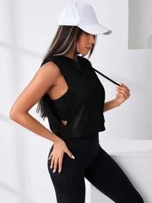 92% algodón 8% Spandex 290GSM French Terry Pullover sudaderas con capucha suave Otoño Primavera Invierno Yoga gimnasio Fitness Jersey verano Yoga - Product Image 2