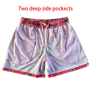 Shorts Deportivos Unisex Oscuros Sublimados al por Mayor, Shorts Básicos de Poliéster/Malla Sublimados, Directamente de Fábrica, Listos para Enviar - Product Image 5