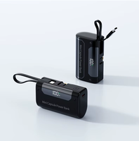 Mini station d'alimentation portable à charge rapide 10000mAh avec écran LED et câbles intégrés, chargeur de voyage pour téléphone