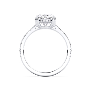 4.52 Carat E-F/VVS-VS (Centre 4.00CT) <b>Moissanite</b> <b>Oval</b> & Round Cut Diamond <b>Engagement</b> <b>Ring</b> Made in Platinum For Her - Product Image 2