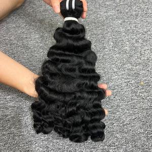 Vente en gros d'extensions de cheveux humains bouclés ondulés de haute qualité 100% 30 pouces frontal vietnamien vierge et Bundle avec dentelle HD" - Product Image 4