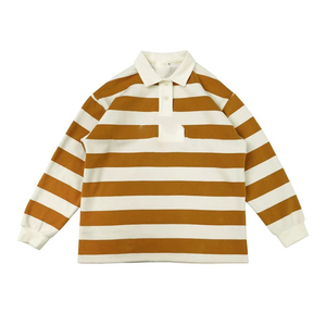 Rugby de manga larga con rayas en contraste para hombre con logotipo personalizado para camisa con algodón/fibra de bambú antibacteriano y secado rápido - Product Image 2