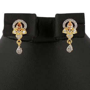 American Diamond <b>Locket</b> Set - Golden & Silver - Product Image 2
