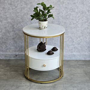 Contemporary 2-Tier Side <b>Table</b> with Convertible Metal Frame and Durable Drawers Classic Tea <b>Table</b> Design-<b>Sofa</b> Side <b>Table</b> SST016 - Product Image 2