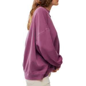 Nueva Llegada Sudadera de Forro Polar Oversize de Alta Calidad con Cuello Alto y Manga Larga para Mujer con Logotipo Personalizado - Product Image 4