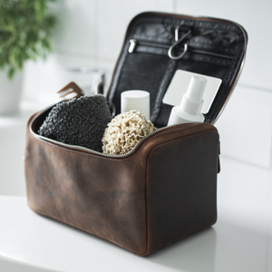 Wholesale Artha TL11 Unisex PU Leather Travel Cosmetic Bag Large Capacity Stone Pattern Zipper Closure Fashion Design - Product Image 3