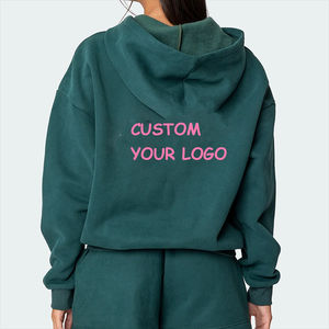 Logotipo 3D personalizado de alta calidad en relieve Unisex Sudadera con capucha Oem Mujeres Algodón Oversize Transferencia de calor Puff Impresión Mujeres Sudaderas con capucha - Product Image 2