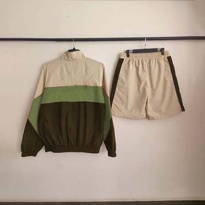 แจ็กเก็ตมีซิปบล็อกสีสำหรับผู้ชายเสื้อกันลมชุดวอร์มกางเกงขาสั้นชุดวอร์ม2ชิ้นสำหรับผู้ชายแนวสตรีทแบบแฟชั่นใหม่2024 - Product Image 6