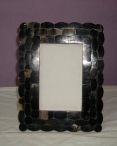 Cadres photo élégants en incrustation d'os bleu et blanc faits à la main, cadre photo vintage en résine, ameublement, décorations de table - Product Image 5