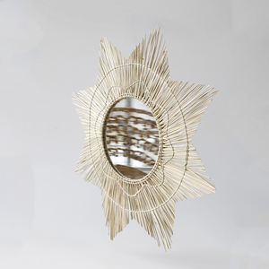 Cadre de miroir tissé à la main jonc de mer Design rustique vintage Taille personnalisée Prix usine Décoration murale Miroir suspendu ODM/OEM FBA Vente en gros - Product Image 6