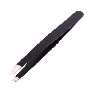 Usine d'outils de beauté professionnels, vente en gros de pinces à épiler de précision à pointe pointue et inclinée, pinces à double extrémité pour les sourcils - Product Image 1